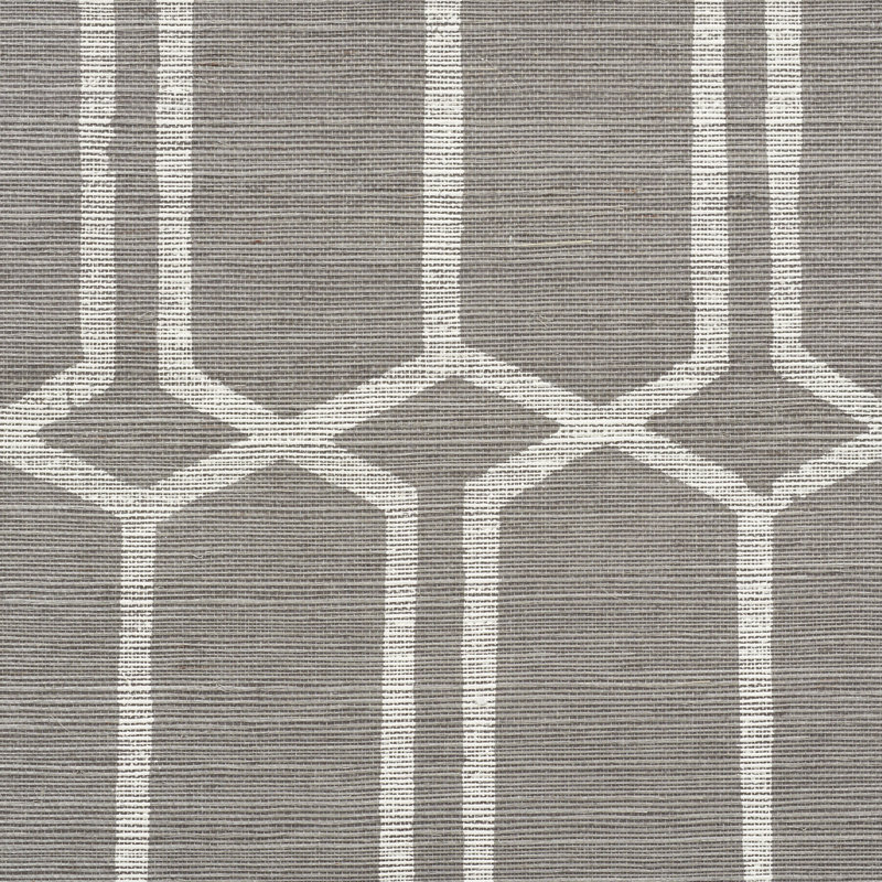 Modern Trellis Hemp Shimmer Wallpaper, Charcoal
