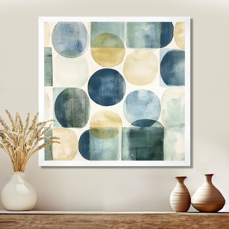 «Minimalist Meditation Stone Collage VI», art mural spirituel, H 16 po x l 16 po, Reproduction encadrée d'une seule photo