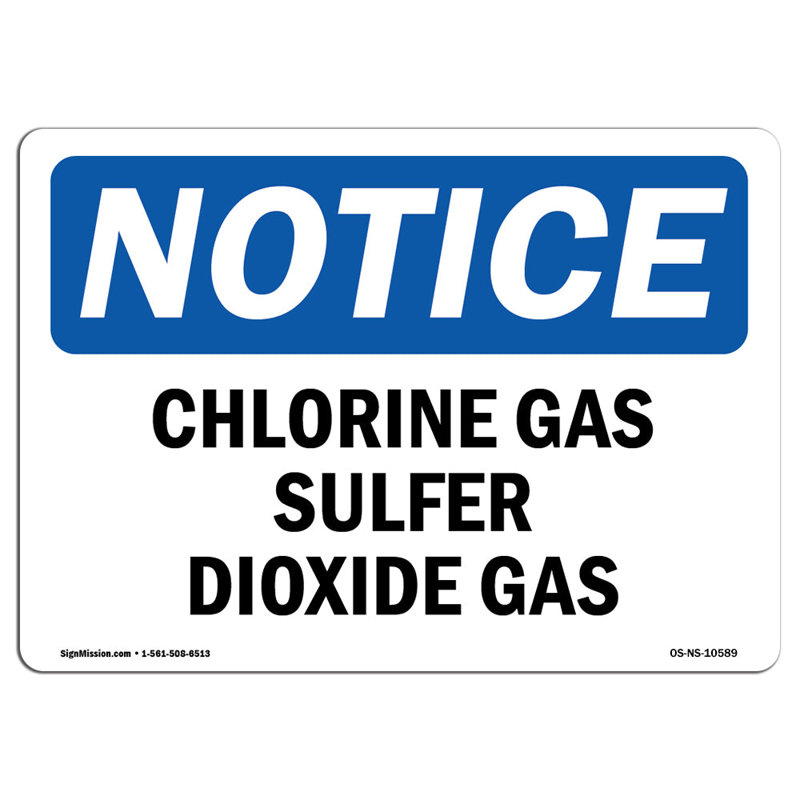 Panneau de chlore gazeux, H 12 po x l 18 po x P 0,1 po