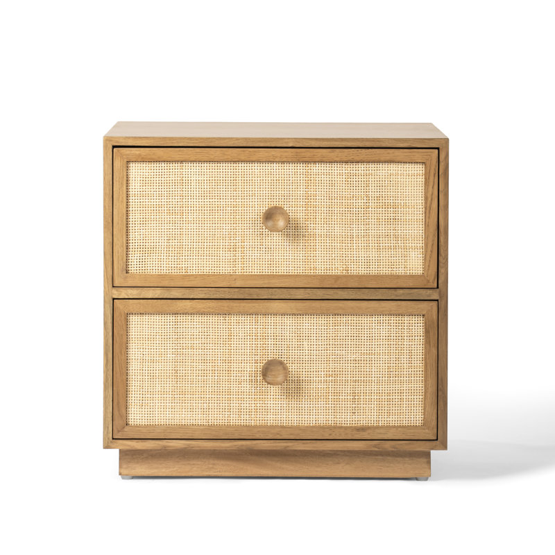 Lorien 2-Drawer Natural Cane Nightstand
