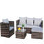Ensemble de canapé d'extérieur en rotin 4 pièces avec coussins et table basse pour l'extérieur