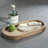Conferina Mango Wood w/ Rattan Inlay Oval Tray-992617497