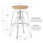 Lyalya Backless Swivel Stool With Adjustable Height-461723710
