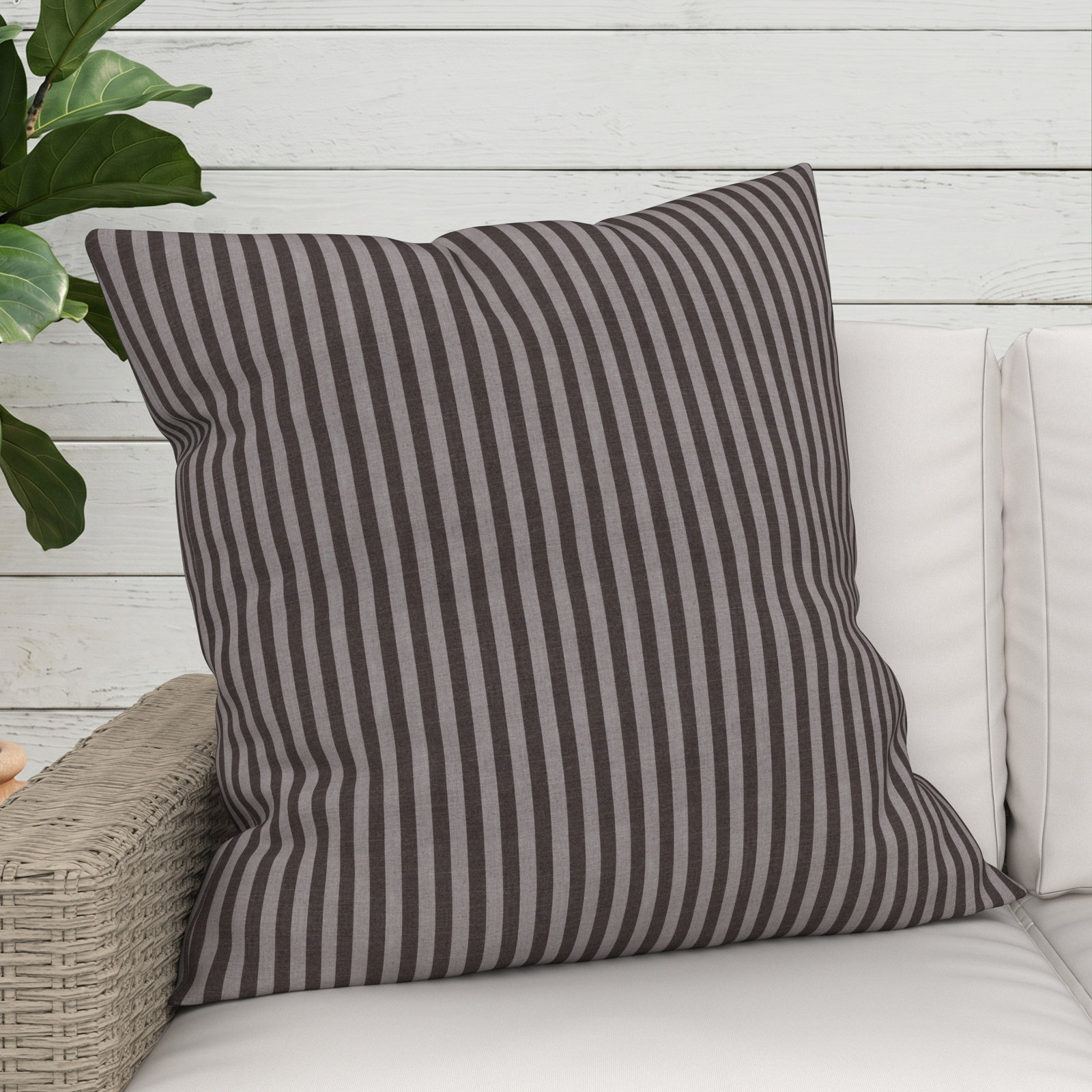 Kacy Sunbrella® Throw Pillow, Sail Away Java, 24 x 24 x 3