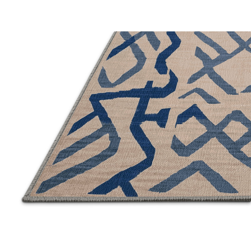 Machine Washable Gray Area Rug, Square 6'