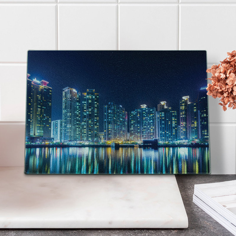 Planche à découper en verre night east urban home, 11,5 po x 8 po