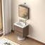 Évier intégré en résine 24 po à trou unique blanc pour meuble-lavabo simple