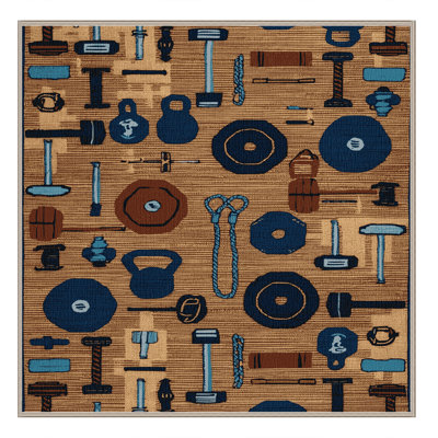Washable CrossFit Sports Area Rug