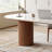 71" Modern Oval Writing Desk,Glossy White Office Table,with Double Solid Wood Legs-695320466