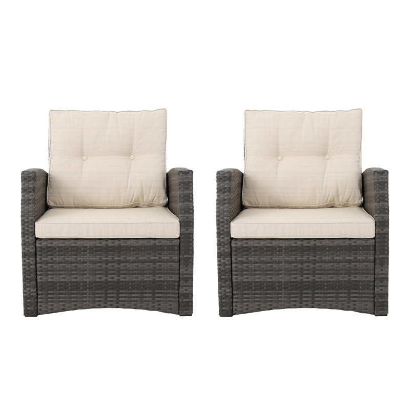 Wicker Outdoor Lounge Chair, Gray