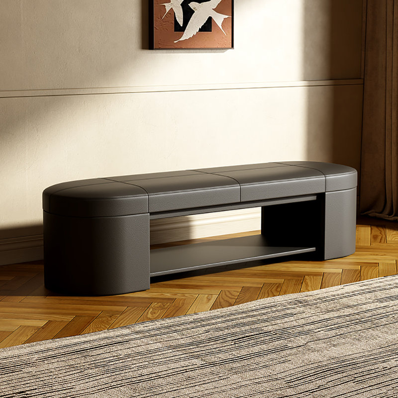 Tabouret avec rangement à chaussures 47,2 po, Noir, noir, noir, noir