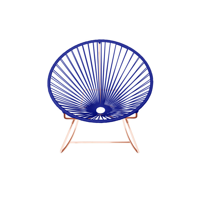Innit Indoor/Outdoor Handmade Rocking Chair, Deep Blue/Copper