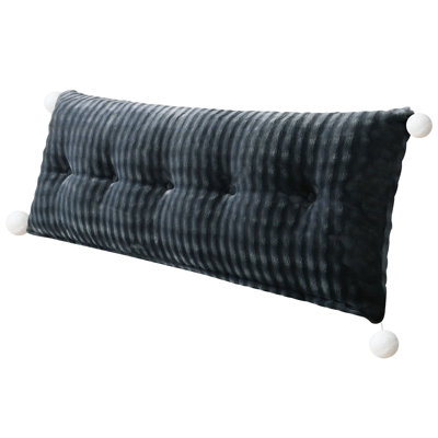 Faux Rabbit Fur Headboard Pillow With Removable Cover, Soft Plush Backrest For Working Or Reading In Bed