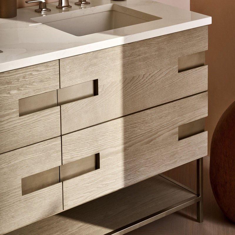 Sendai Vanity, Natural Gray/Brushed Pewter