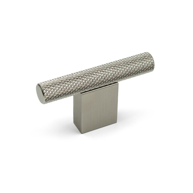 Knurled Boss Bar Handle & T-Bar Pull in Multiple Finish Variations, Brushed Nickel, 60mm Pull