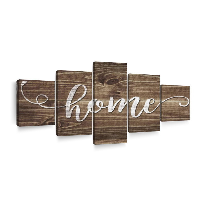" Home Typography " 5 - Pieces, 80" H x 36" W x 1.25" D