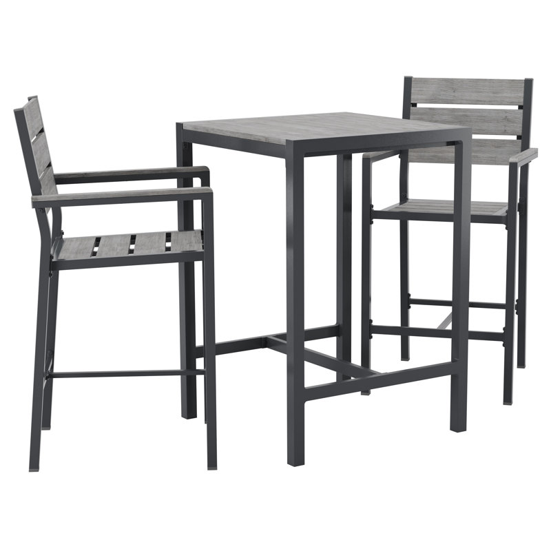 Ensemble bistro pour 2 personnes Ellenton Square, H 40,5 po x L 27,5 po x l 27,5 po