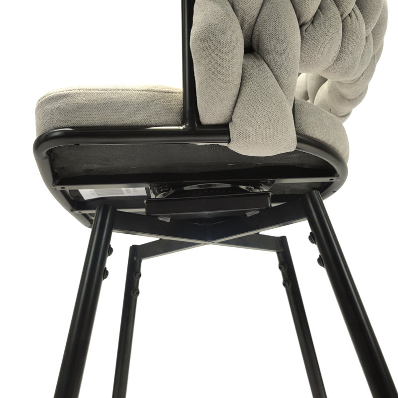 28" Bar Chair Linen Woven Bar Stool Set Of 2 (No Including  Table), Gray