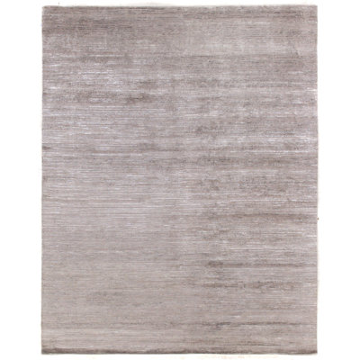Bamboo Silk Area Rug in Light Gray