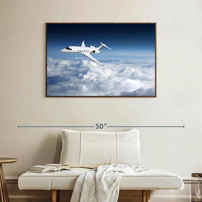 Avion d'affaires à haute altitude, Cadre flottant noyer, 40 po x 27 po