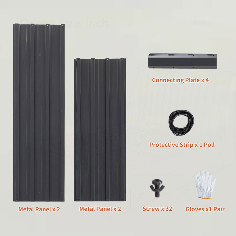 4x3x1ft Metal Raised Garden Bed, 13.4" H x 47.2" W x 35.5" D, Black, 1