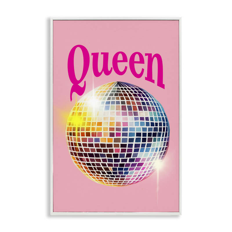 Sparkling Disco Queen, estampe numérique par Elizabeth Medley, Giclée encadrée blanc bord de mer, H 24 po x l 16 po
