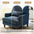 Upholstered Navy Nailhead Trim Accent Chair with Throw Pillow and Solid Wood Legs-125842258