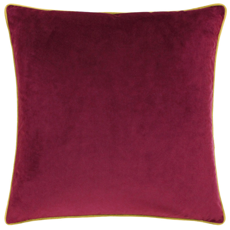 Meridian Square Cushion, Feather, Red/Green, Square 45cm