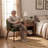 Modern Dining Chairs, Single Upholstered Fabric Side Chair with Wooden Legs for Kitchen and Dining Room, Green-1130906504