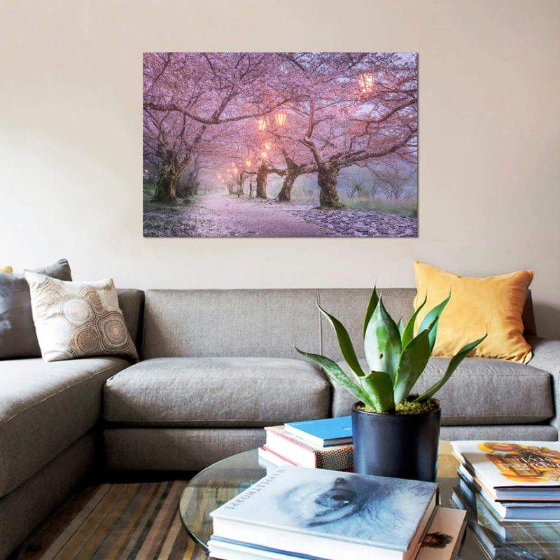 «Spring in Japon III», reproduction sur toile, H 12 po x l 18 po x P 1,5 po, Pas de tapis, Toile tendue