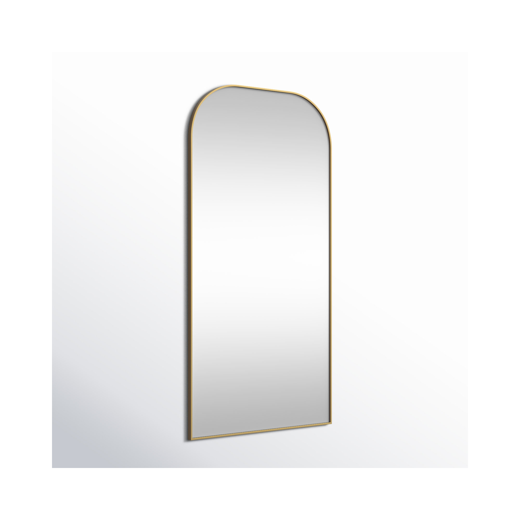 Sabine Metal Wide Arch Wall Mirror, 66" x 35", Brass