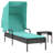 Ebern Designs Sun Lounger With Canopy And Table Brown Poly Rattan-47372378