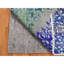 Tapis décoratif carré noué à la main bleu de conception unique 2 pi x 2 pi