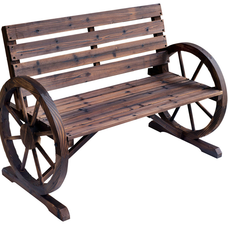 Banc de parc en bois, Brun