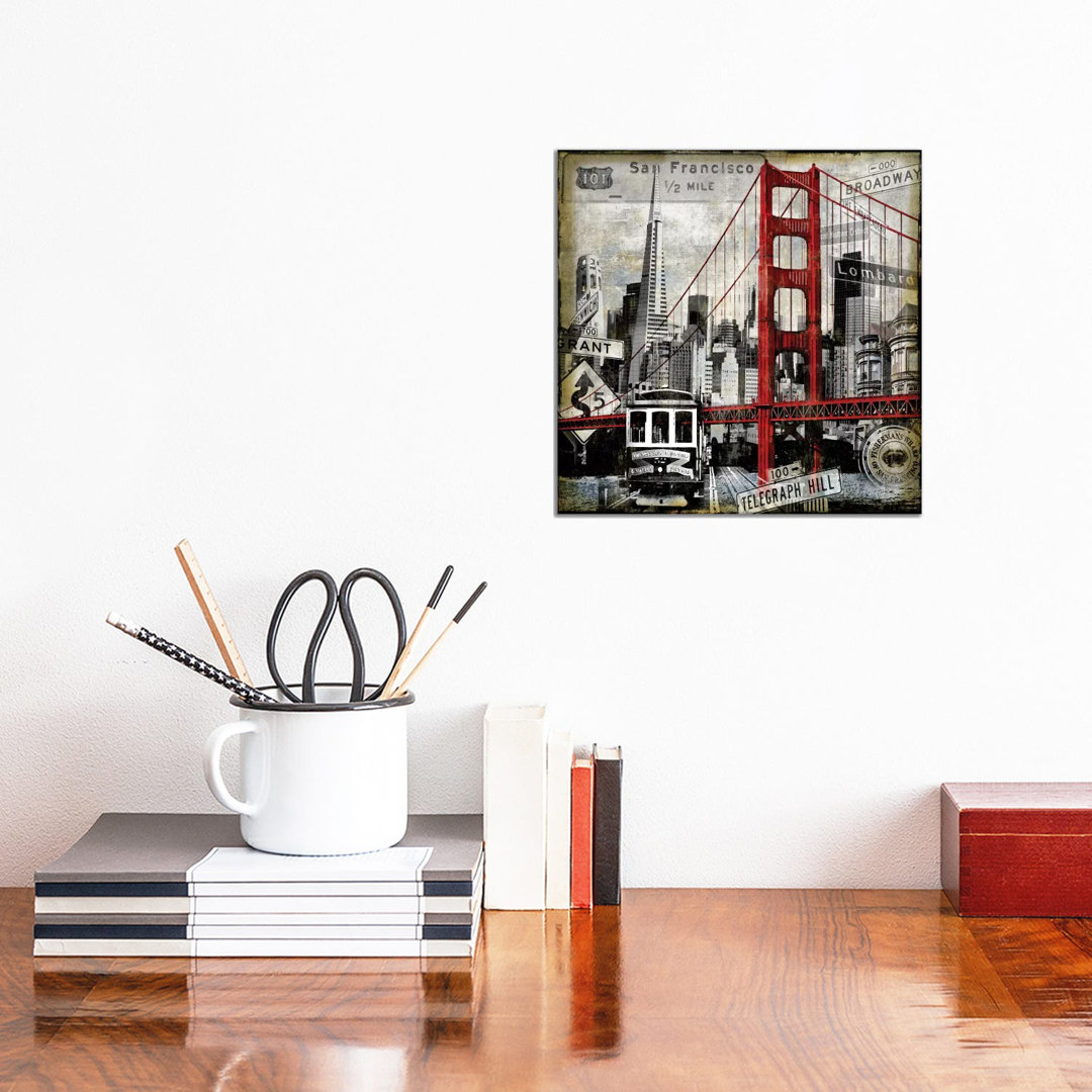Landmarks San Francisco by Dylan Matthews - Wrapped Canvas Print