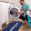 Tapis anti-dérapant pour salle de lavage en caoutchouc, bleu / noir-1023205357