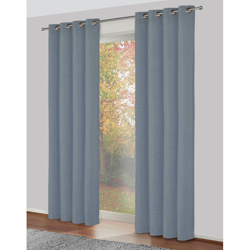Breedlove Eyelet Room Darkening Single Curtain, 270cm Width x 245cm Drop, Light blue
