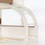 Lit superposé simple au-dessus d'un lit double en bois avec lit gigogne escamotable, rangement latéral et cadre amovible pour un usage polyvalent, beige et naturel