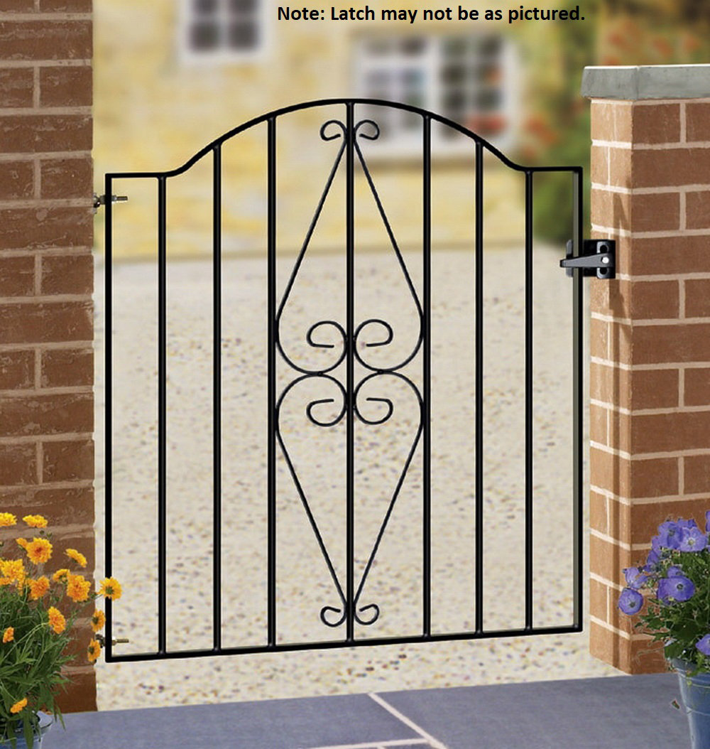 Brizendine Scroll Low Bow Top Metal Garden Gate