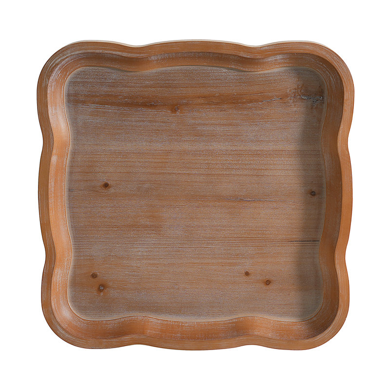 Table de bout en faux bois Calhoun, Plateau en bois / base blanche