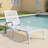 1-Piece Reclining Aluminum Lounge Chair with Wheels,Weatherproof Outdoor Patio Chair for Poolside-1476512387