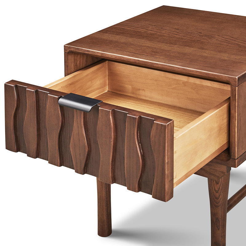 Veneto  One Drawer Bedside Cabinet, Walnut