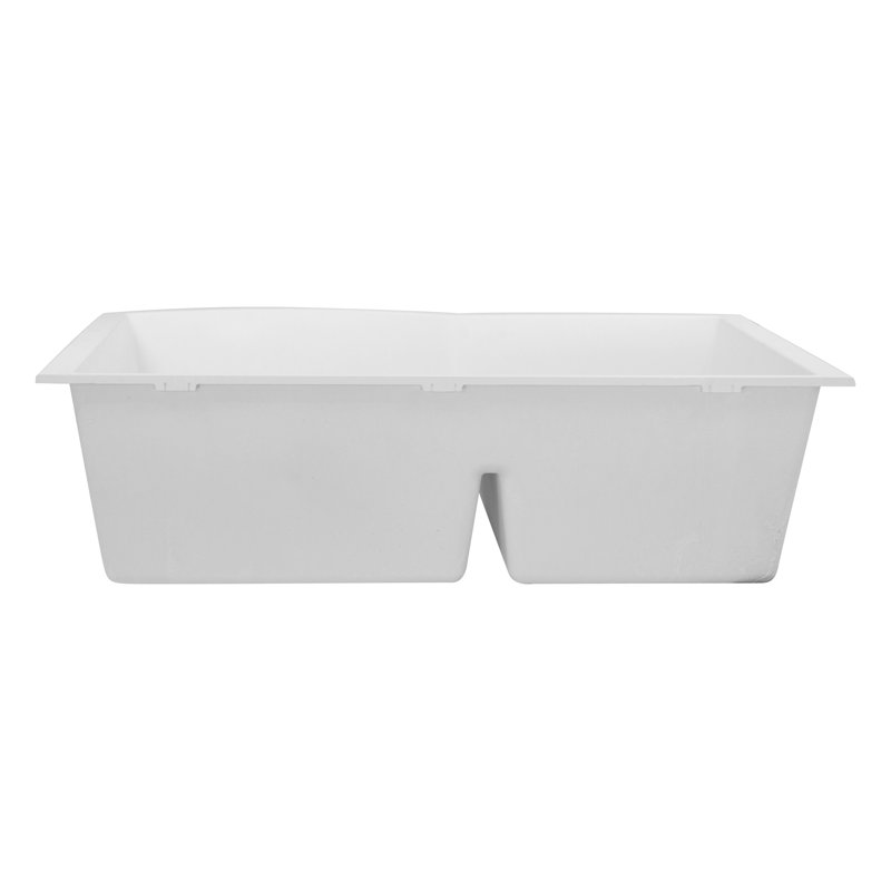Plymouth 33'' L Double Basin Kitchen Sink, White