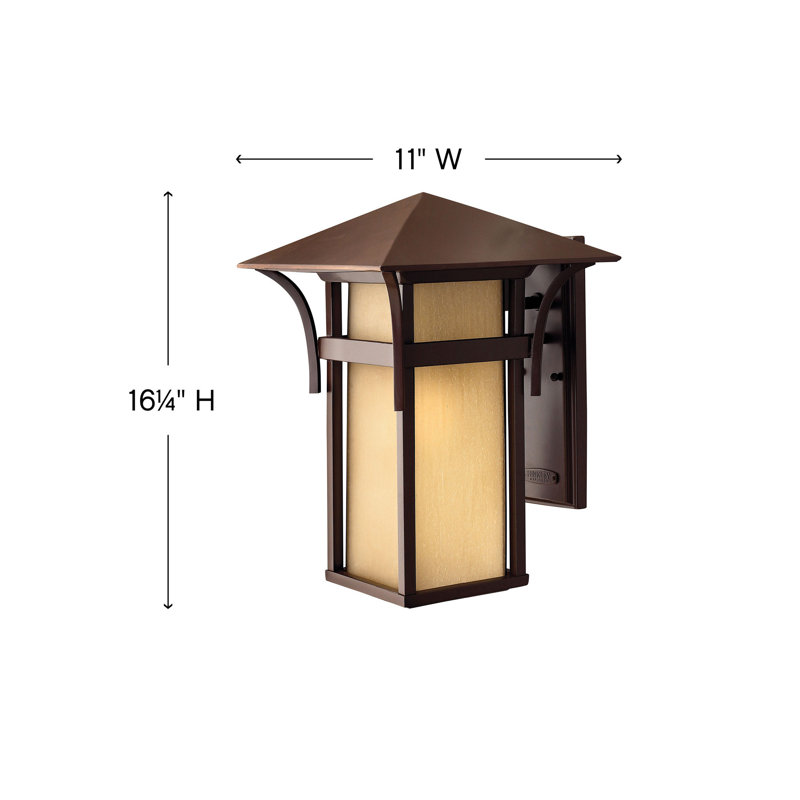 Harbor Outdoor Wall Lantern, 16.3" H x 11" W, Satin Black, MED