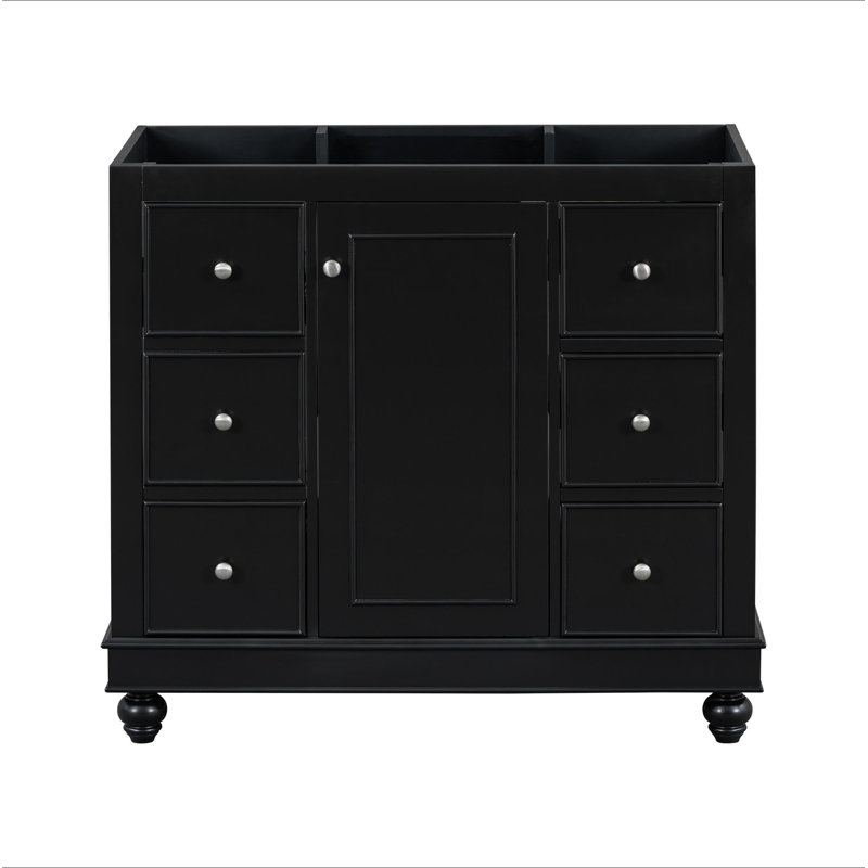 [Cabinet seulement] Meuble-lavabo noir de 36 po (lavabo non inclus)