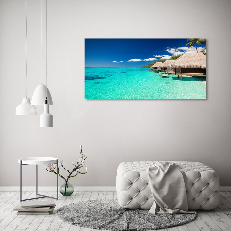 Bungalows Above The Water - Wrapped Canvas Print
