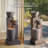 3-Tier Ribbed Pattern Outdoor Water Fountain with LED Lighting, Adjustable Flow & Weather-Resistant Design