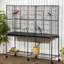 Cage à oiseaux double en métal polyvalente avec support amovible et accessoires multiples