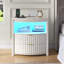 Fluted Curved Bedside Table with Human Sensor Light, Charging Station-62887747