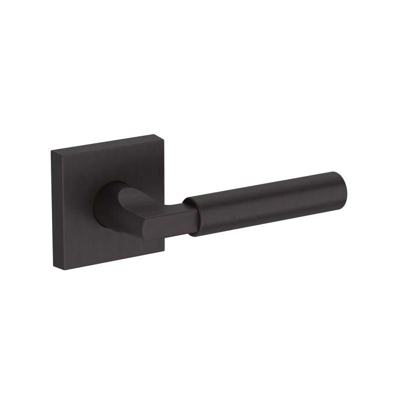 Lake Forest Passage Lever with Contemporary Square Rose in Venetian Bronze, Venetian Bronze
